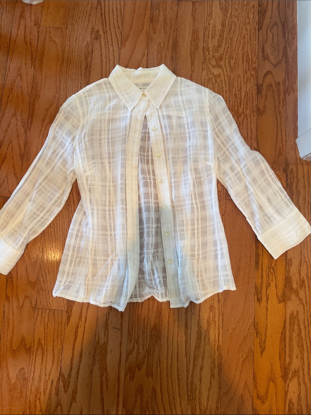 Banana Republic White Sheer Button-Front Shirt